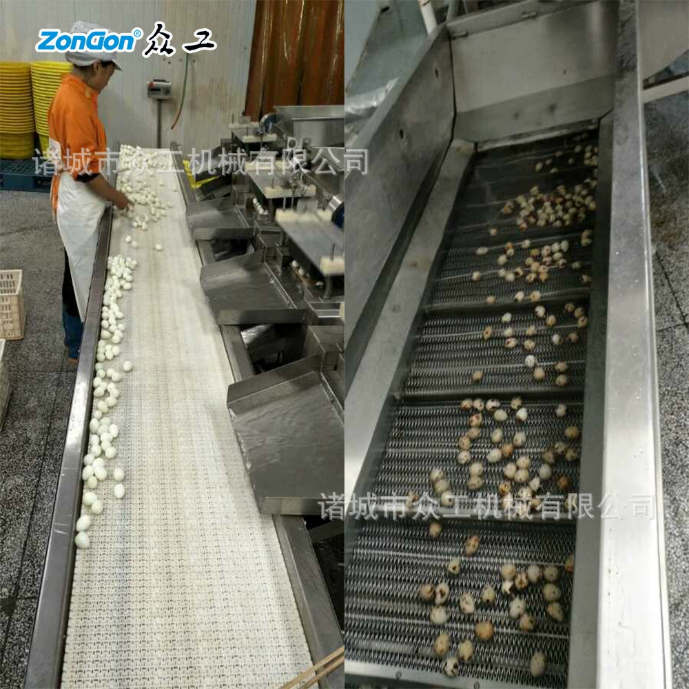 Полностью автоматическая линия предварительного температурного приготовления и очистки Перепелиных яиц Скорость разрушения яиц, сваренных спиралью, 300 кг низкая