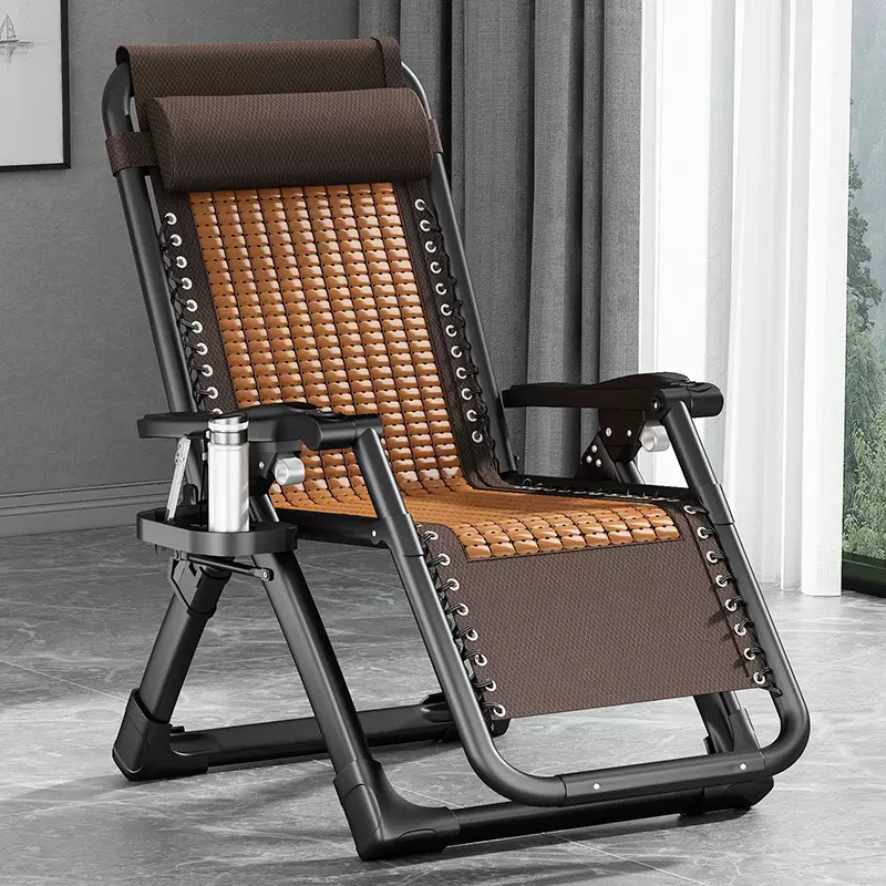 夏天麻将躺椅折叠午休竹凉椅子靠背懒老人阳台家用休闲可躺午睡床