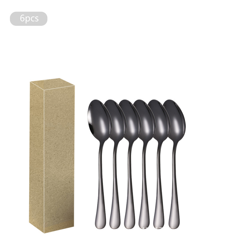1010 Acero inoxidable 6 paquetes Cuchillo de mesa Cuchillo de carne Cuchara de comida occidental Cuchara Cuchara de postre Juego de vajilla de alta gama para hotel