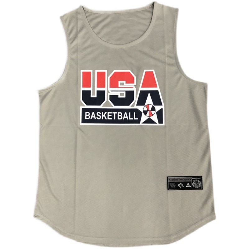 Cross-Border Summer Basketball Sleeveless Vest Comprehensive Training American Quick-Drying Usa Shooting Uniform 3X3 T-Shirt Breathable