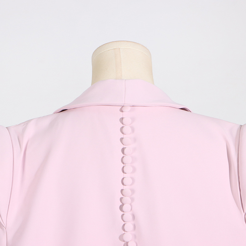 Women's Blazer Jacket Floral Button Detail High End Shawl Style_voghion.com