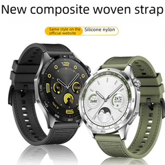 適用華為三星watch GT4 22MM通用複合編織手錶帶尼龍硅膠手錶錶帶