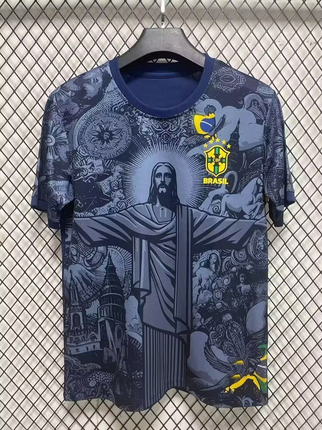Copa de Europa 2024 Camiseta francesa Selección nacional italiana Inglaterra España Brasil Camiseta de fútbol transfronteriza