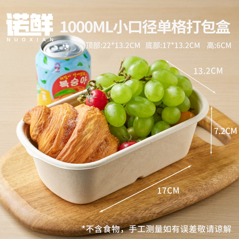 Caja de embalaje de frutas, caja de comidas desechable, viaje de primavera, picnic, camping, comida ligera, arroz cortado, doble división al aire libre