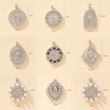 同款热卖真金电镀圣母吊坠女轻奢复古通勤时尚典雅气质玛利亚饰品