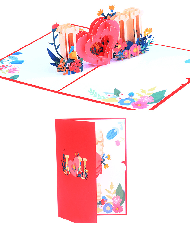 Valentine's Day Sweet Heart Shape Paper Wedding Festival Card display picture 1