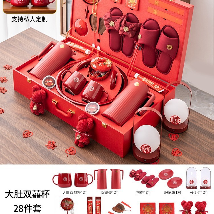 女性用の持参金アイテム、高級ウェディング用品のフルセット、宝物の集合体、結婚式の母家の結婚準備セット|undefined
