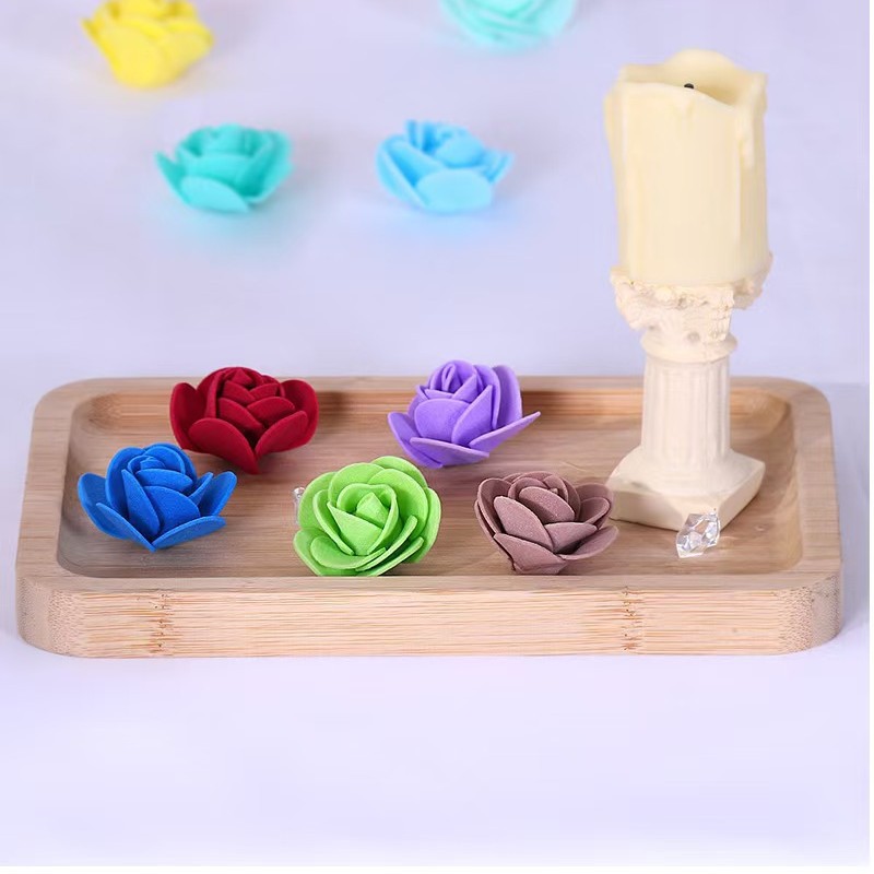 3.5cm Rose Flower Head Wedding Gift Box Wreath Decoration Chinese Valentine's Day Hug Bear Artificial Flower Rose Eternal Flower