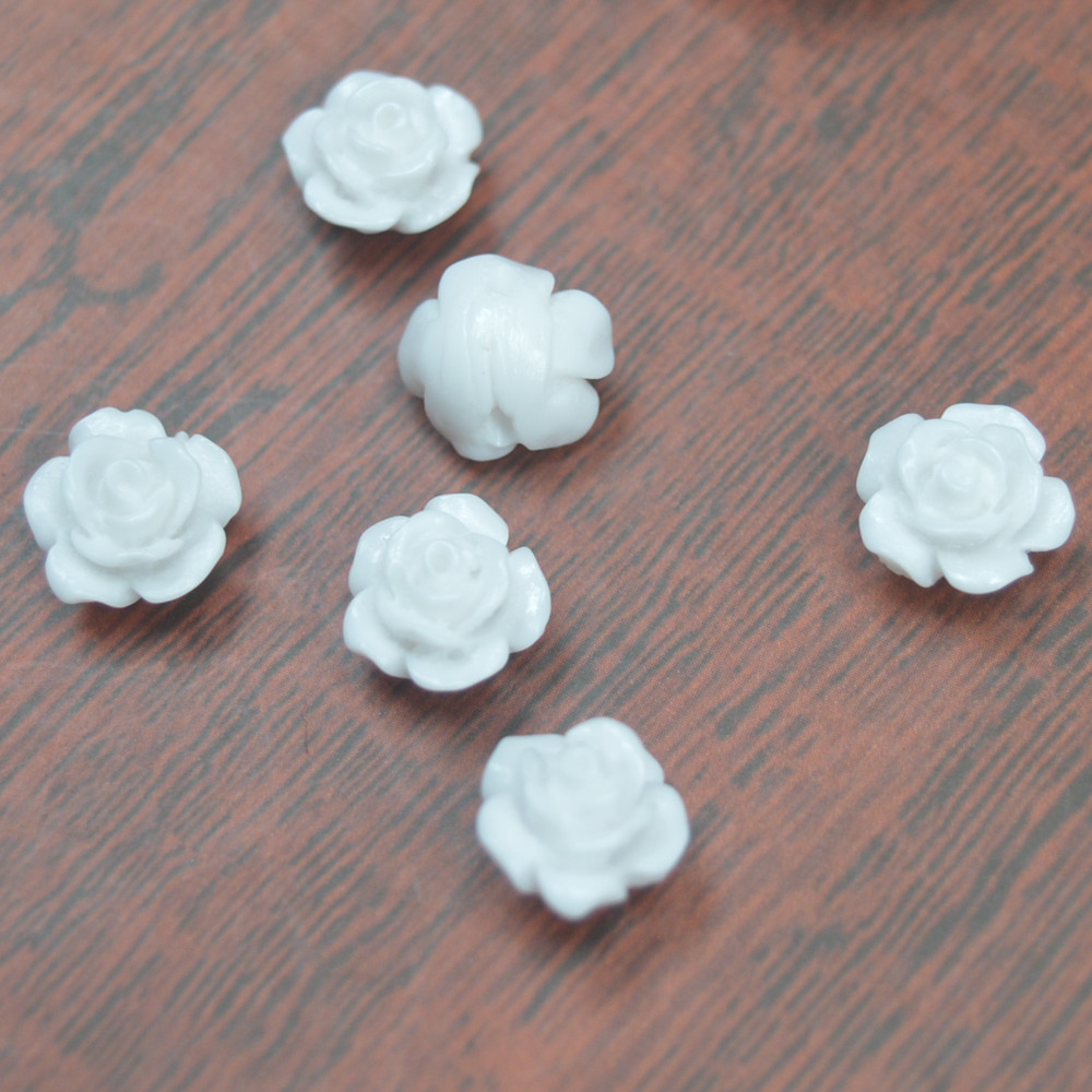 贝壳粉压玫瑰花 山茶花 铃兰花 樱花散珠古风发簪发钗纽扣饰品配