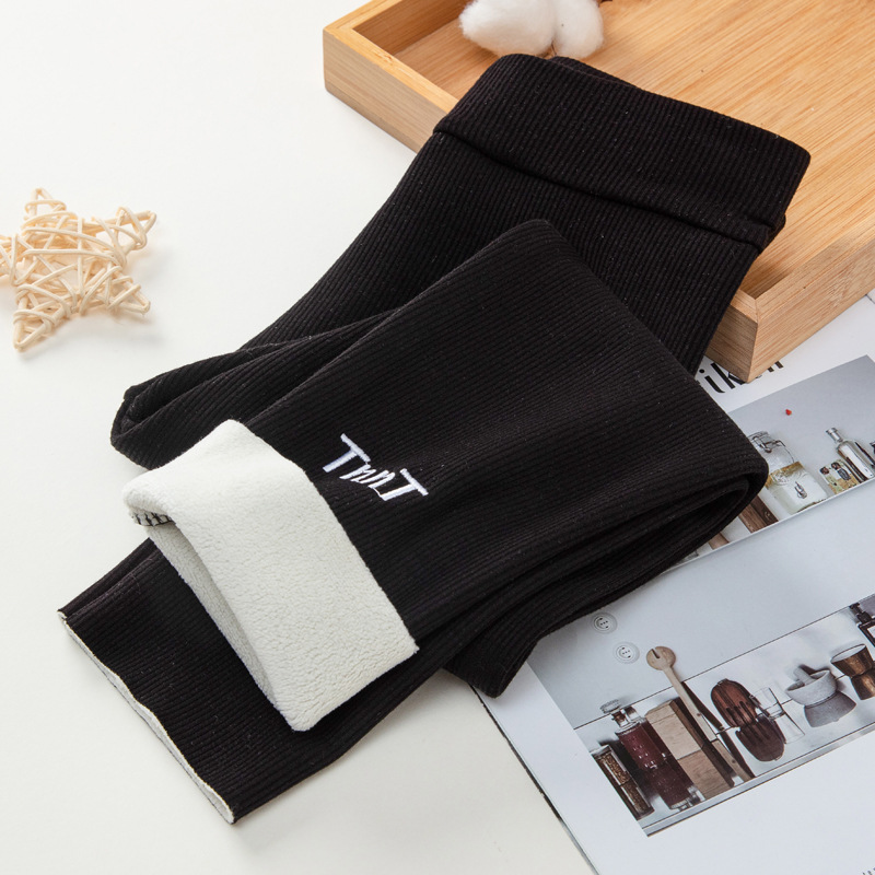 Base de las niñas forrada de lana engrosada pantalones largos de los niños de invierno cálido bebé niñas de una sola pieza de terciopelo pantalones de desgaste exterior fabricante