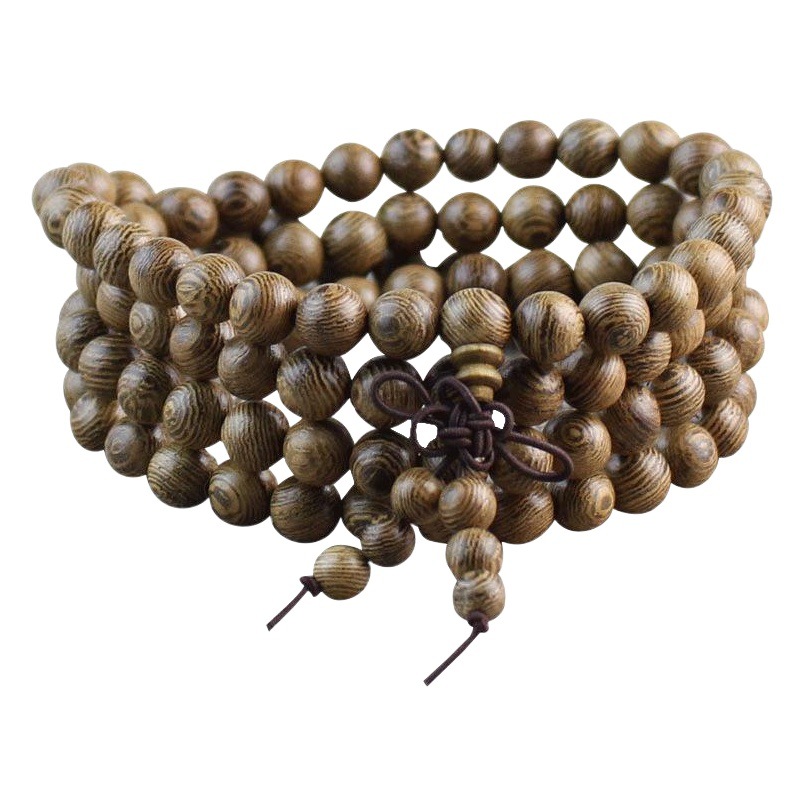 Fábrica al por mayor ala de pollo pulsera de madera hombres y mujeres pareja joyería regalo Rosario pulsera de madera wenwan 108 cuentas de Buda