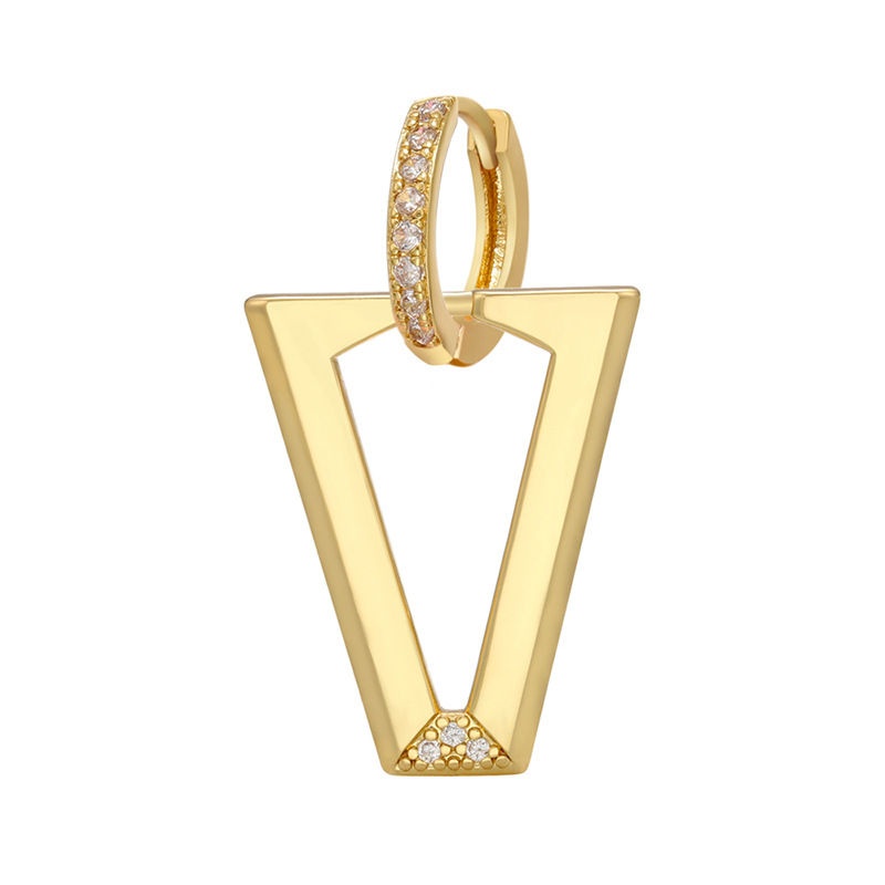 بسيطة هندسية V-على شكل الماس مجموعة النحاس أقراط الجملة Nihaojewelry display picture 3