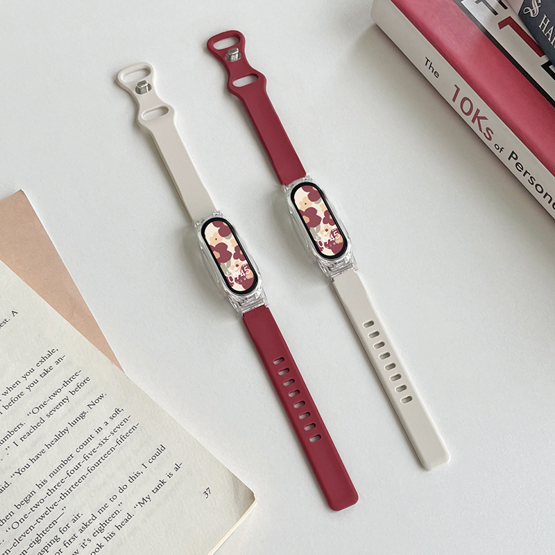 살구색 버건디 + 투명 케이스