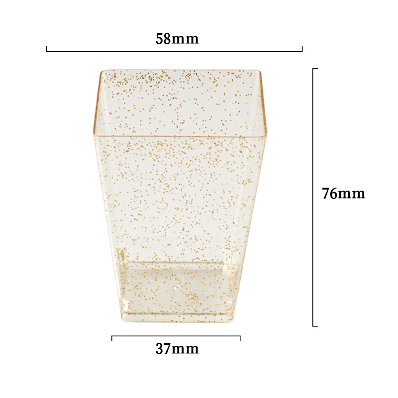 Taza cuadrada puntual Taza redonda Una variedad de tazas de postre Taza de pudín Taza de mousse Plato Cuchara de plástico desechable Amazon