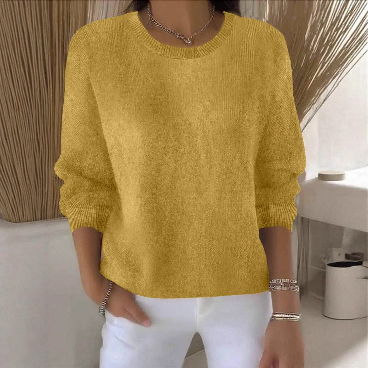 2026shein Cross-border European American Independent Site Autumn And Winter Long-sleeve Solid Color Sweater_voghion.com