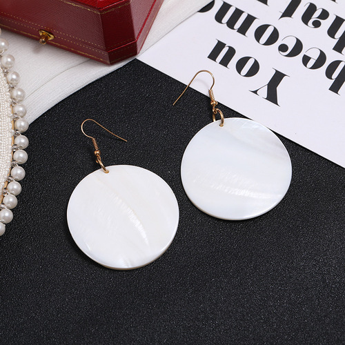 European and American island resort style shell earrings long temperament tassel earrings Korean retro personality simple earrings for women