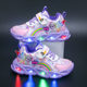 Girls Shoes with Light 2022 Autumn New Mesh Breathable Shoes Leather Shoes Girls Sneakers Princess Shoes