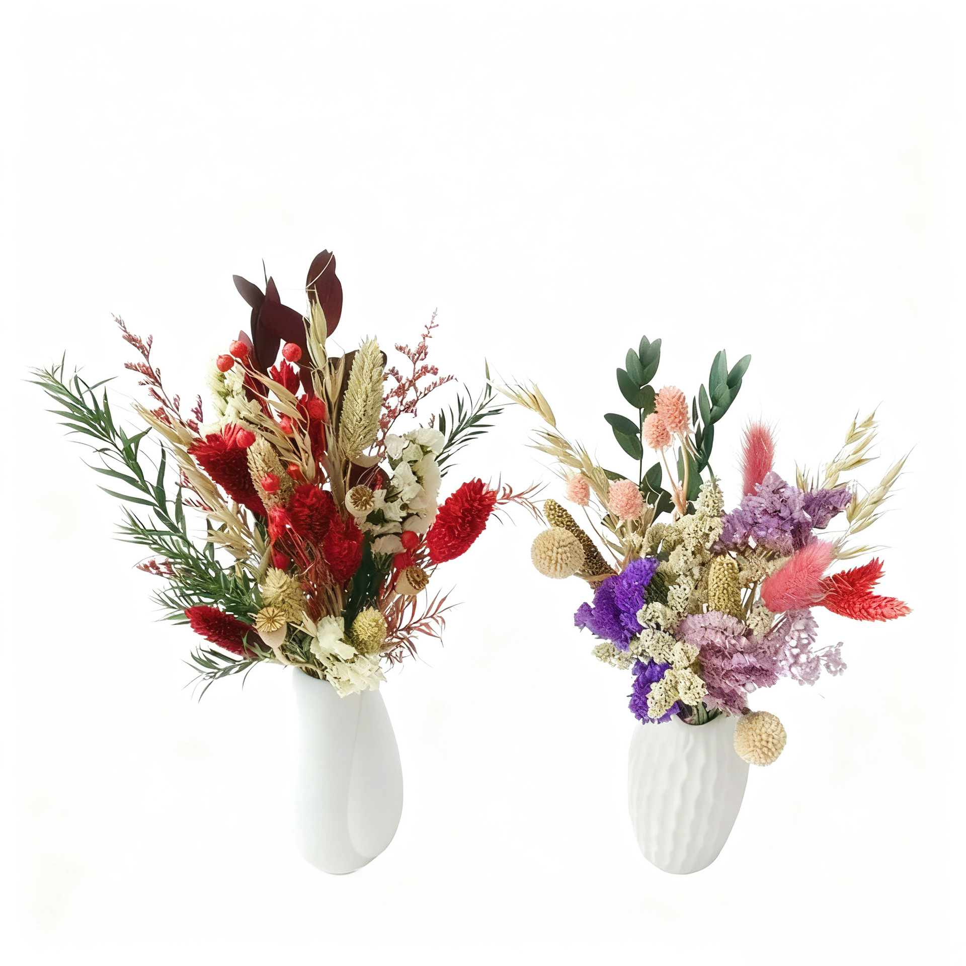 Bouquet de gypsophile séchée de 25 cm, grand format, inspiré des célébrités d'Internet, avec de vraies fleurs et une rose « Ne me perdez pas »._voghion.com