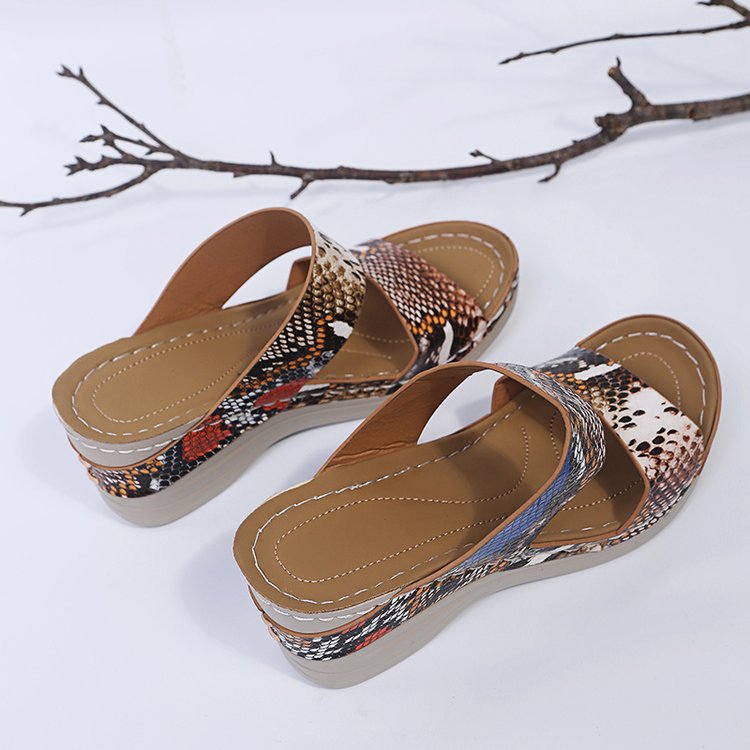 leopard print wedge sandals Nihaostyles wholesale clothing vendor NSYBJ71234