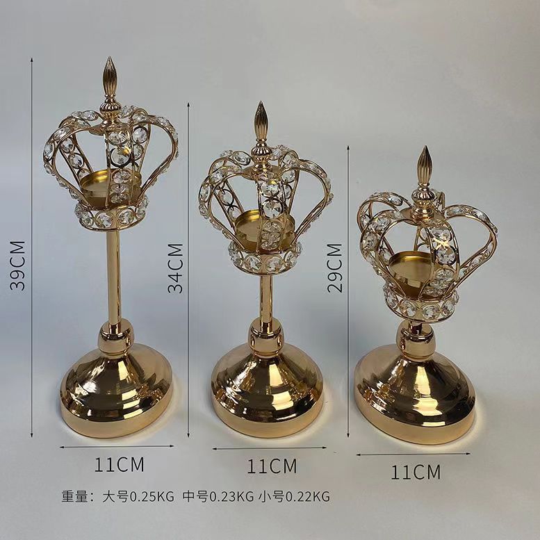 Candelaria de cristal europea de estilo transfronterizo corona vela cena decoración accesorios decoración decorativa decoración creativa