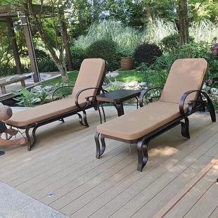 European Style Outdoor Cast Aluminum Recliner Beach Chair Waterproof Outdoor Swimming Pool Aluminum Alloy Recliner Hotel Homestay Recliner