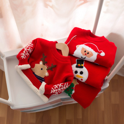 Special purchases for the Spring Festival Autumn and winter Male baby Cartoon sweater Plush T-shirts Base coat Siblings installed thickening One piece On behalf of Explosive money