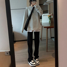 直筒牛仔裤女窄版春秋新款显瘦高腰小个子黑色弹力2025爆款烟管裤