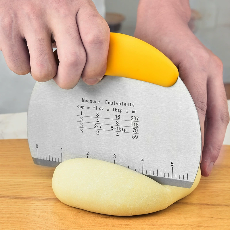 Многофункциональный резак для муки из нержавеющей стали со шкалой муки резак для теста полукруглый скребок для муки