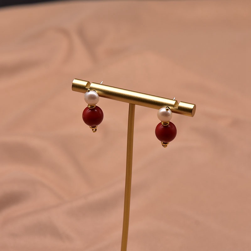 Perlas de alta calidad perlas de agua dulce estilo simple adornos de auriculares de viento nacional joyas de camuza al por mayor natural