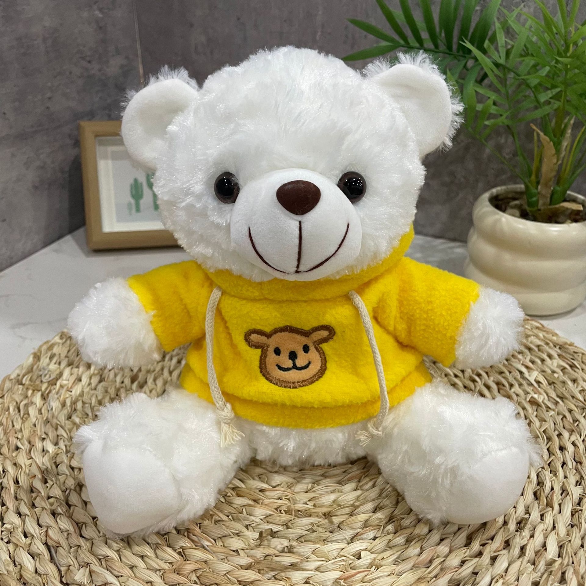 Teddy Bear se puede imprimir LOGO evento de vacaciones muñeca regalo para el hogar adornos de escritorio abrazar juguetes de peluche