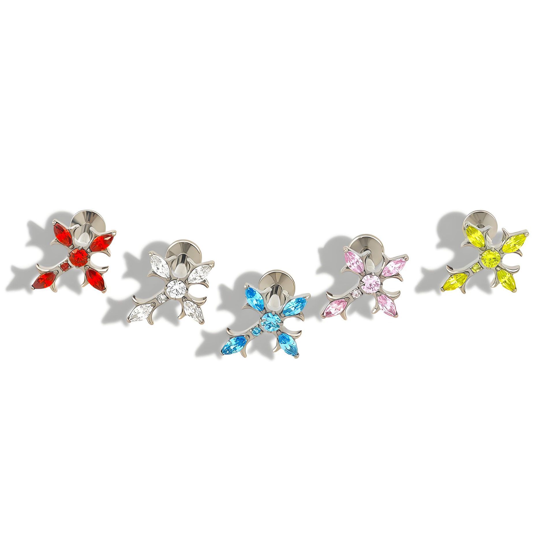 16G labret stud size and finish detail