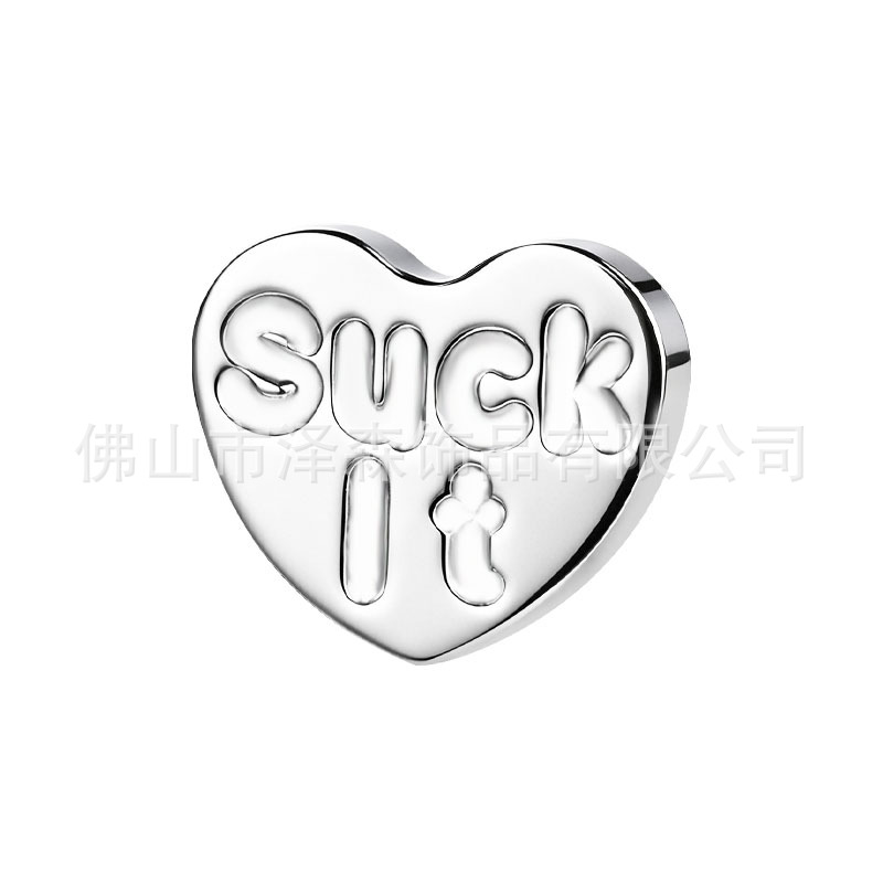 F136 Titanium Heart Letter Tongue Stud Lip Stud Ear Bone Stud Body Piercing Jewelry SUCKIT detail image 8