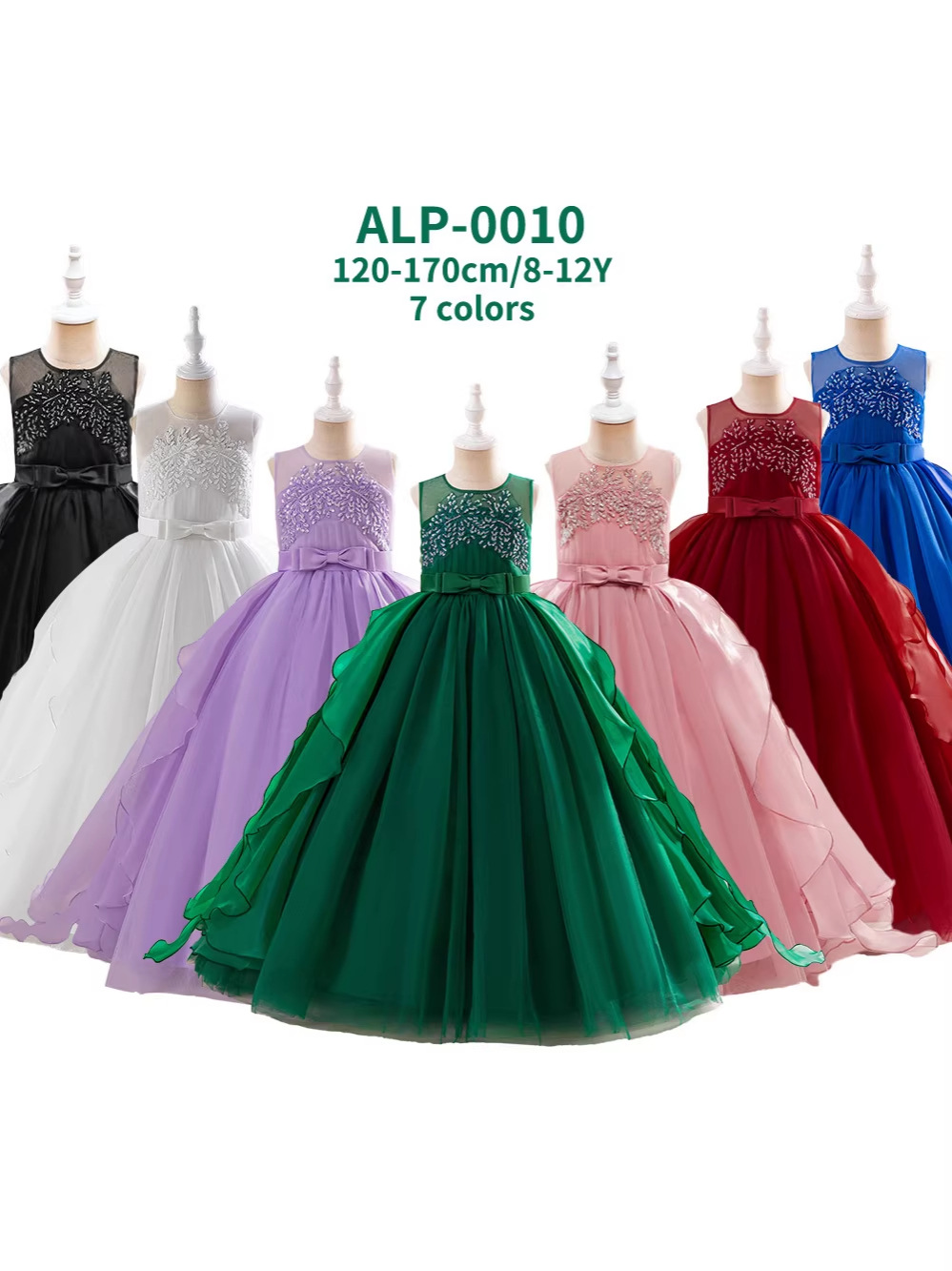 Comercio exterior Amazon ropa para niños niñas pettiskirt niños princesa vestido de piano rendimiento flor niña vestido de novia vestido de Trailing