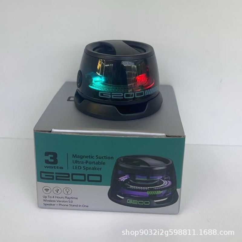 BluetoothスピーカーG200小型磁気サブウーファー高音質カラフルな雰囲気照明国内販売可ステレオサウンド|undefined