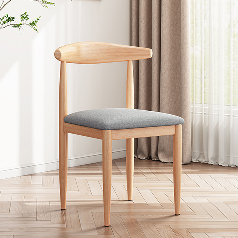 Silla de comedor para uso doméstico, estilo nórdico, con respaldo, adecuada para escritorio, dormitorio minimalista moderno, silla de hierro de lujo ligero.