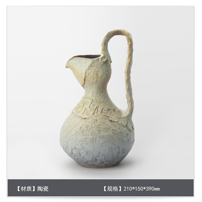 侘寂中古风星点陶瓷花瓶高级感桌面家居软装插花器复古装饰品摆件|undefined