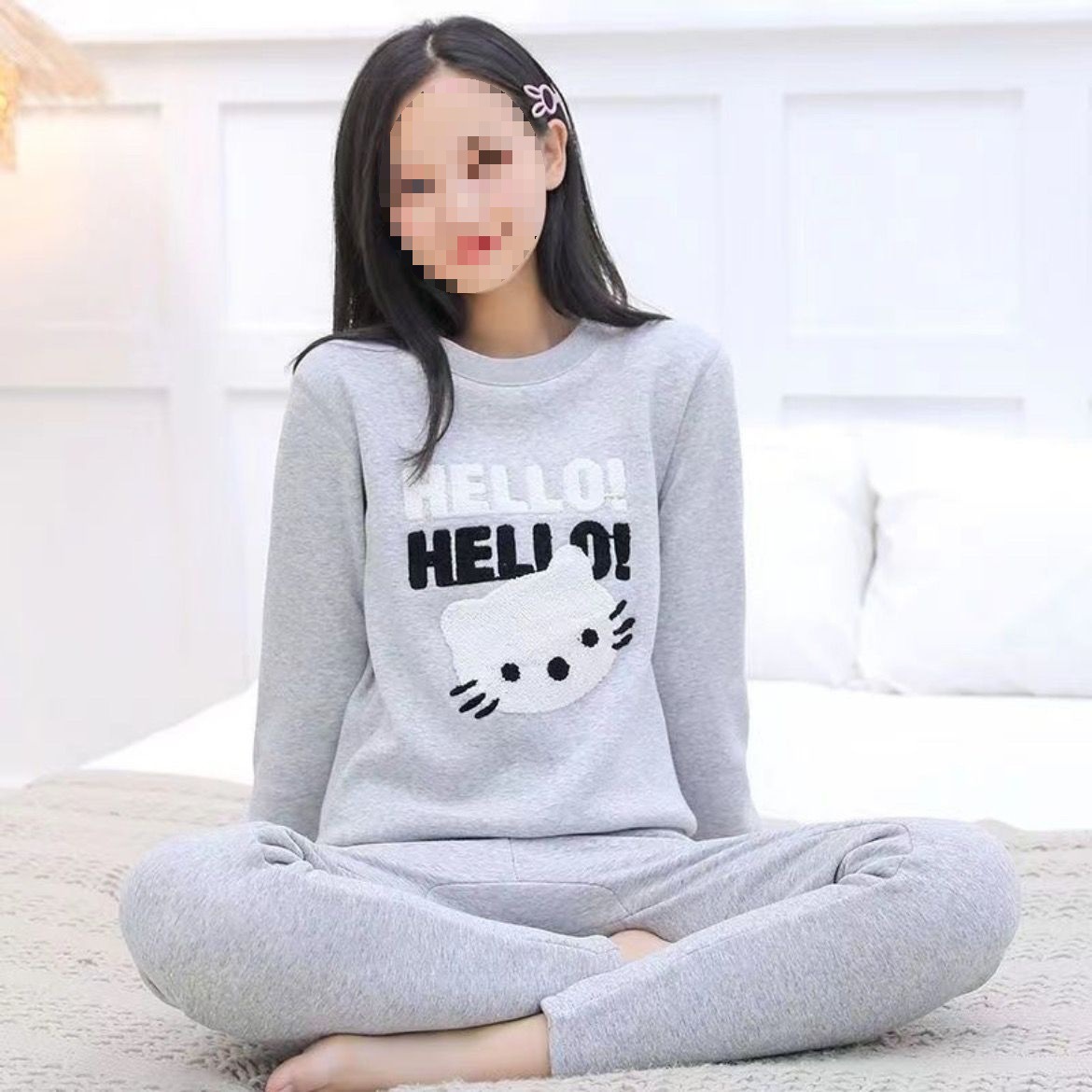 保暖衣套装加绒加厚女士秋冬季大童初中高中学生少女外穿秋衣秋裤