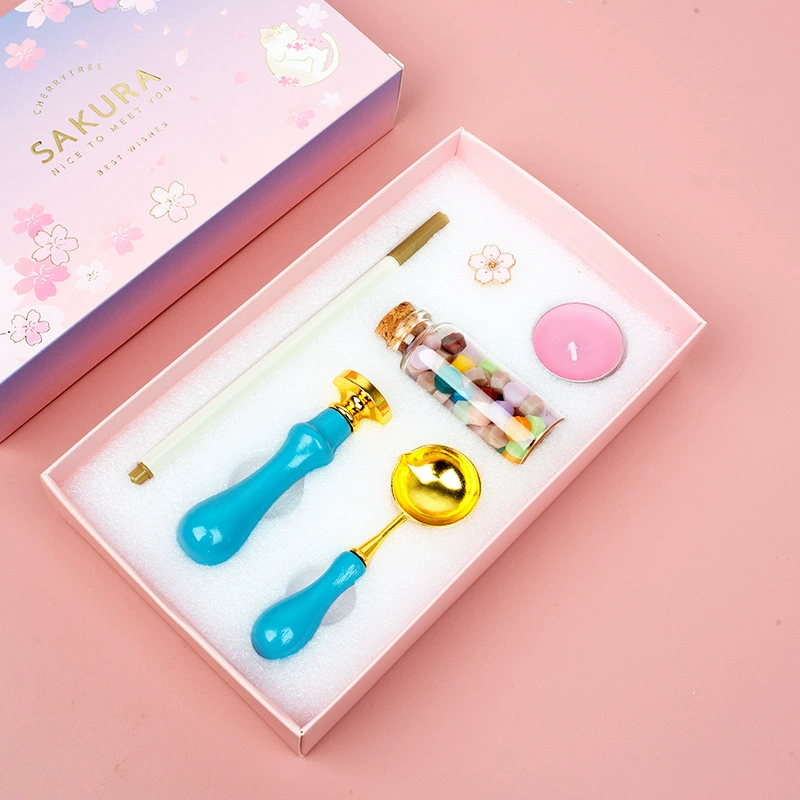 Seal, set, wax, spoon, gift box, wooden handle, beeswax, wholesale