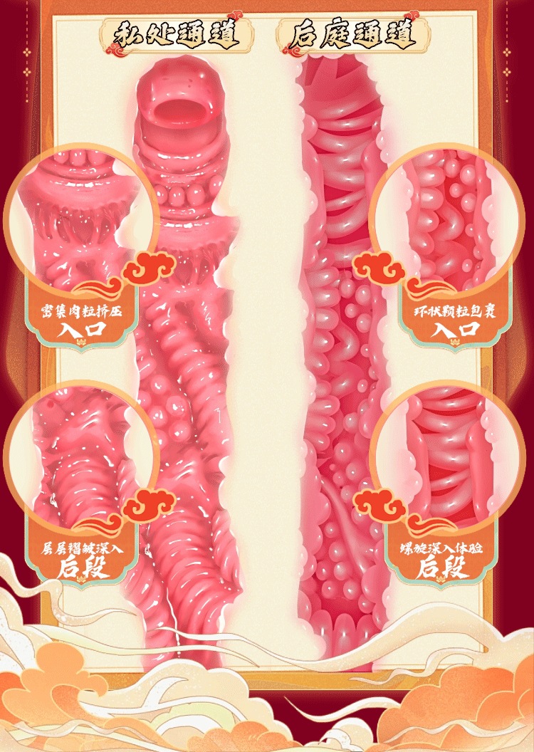 Jiuai Half-Body Masturbator with Vaginal and Buttocks Mold, TPE, Manual Use — detail image 7