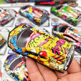 涂鸦赛车回力儿童玩具卡通铁壳大号小汽车幼儿园礼品直供摆摊便利
