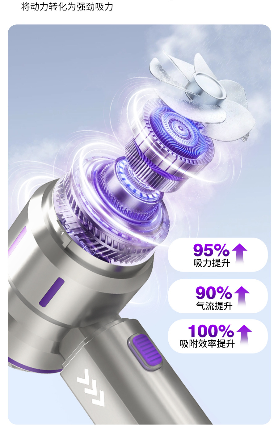 Car-mounted vacuum cleaner, home-use rechargeable portable handheld brushless small powerful blower, high-suction vacuum machine