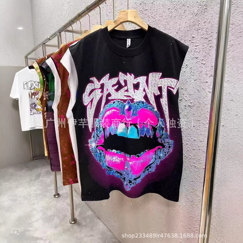Men's T-Shirt Vest Wholesale Men's T-Shirts American Style 3D Printed T-Shirt Vest Tops Wholesale