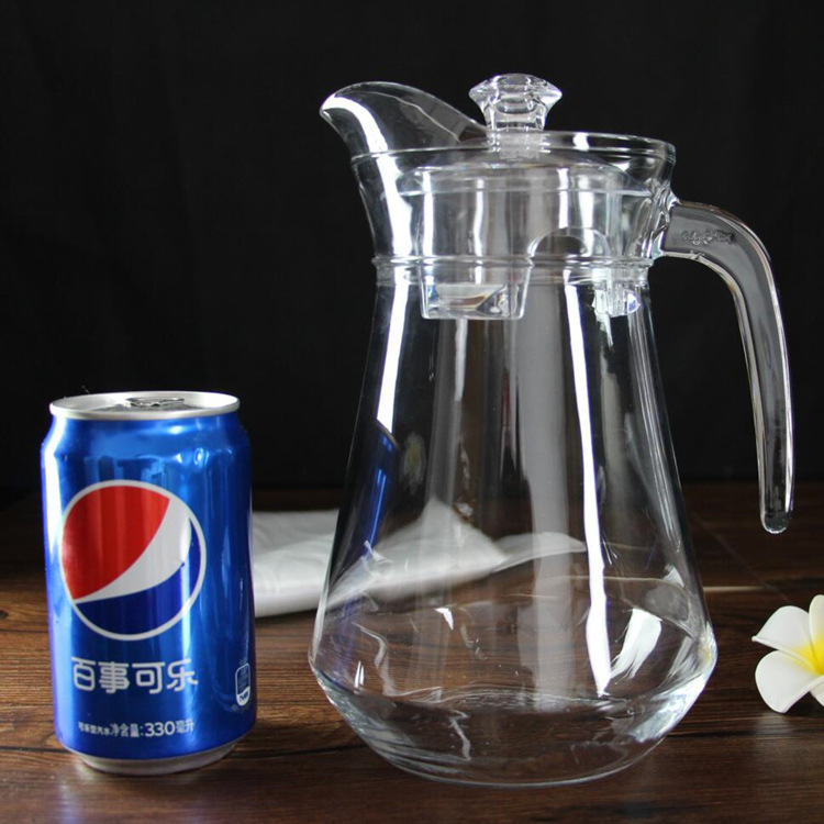 Jarra de agua fría de PC/acrílico, transparente, de plástico, con rayas octogonales, jarra de jugo gruesa, jarra de hotel resistente a caídas.