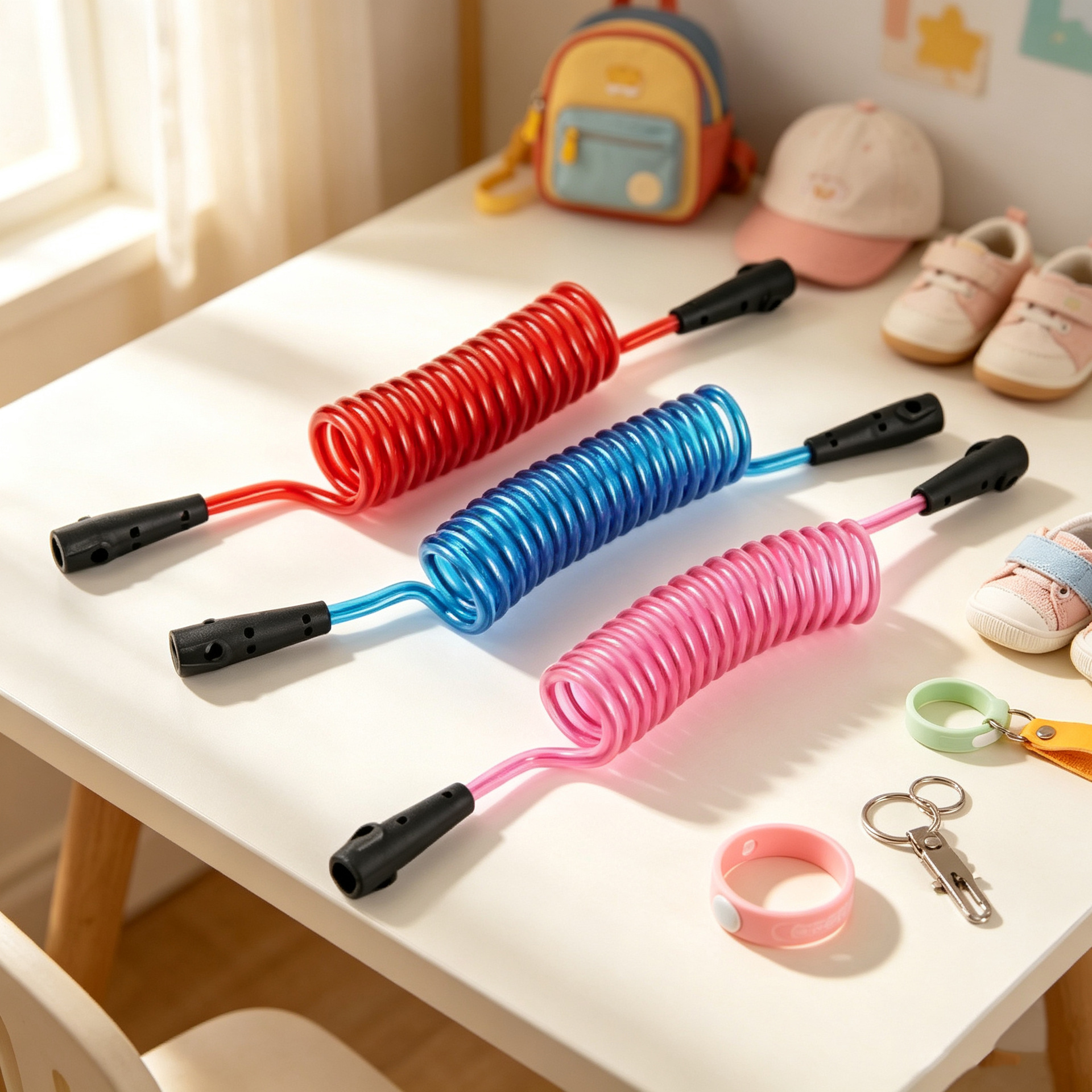 Children's Anti-Loss Spring Traction Rope, Multi-Specification Parent-Child Outdoor Wristband, Baby Anti-Loss Wristband for Travel