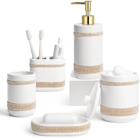 Juego de Accesorios de Baño Set de 4 Piezas de Cerámica, Decorativo, para Baño image 18