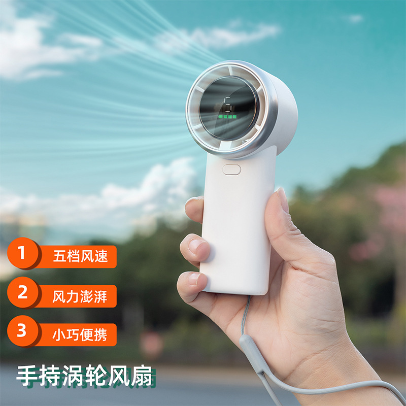 Ventilador de Mano Pequeño de Alta Velocidad para Exteriores, Modelo 603, con Gran Potencia de Viento, Sin Escobillas, Plegable, para Colgar en el Cuello, Ventilador de Escritorio Portátil