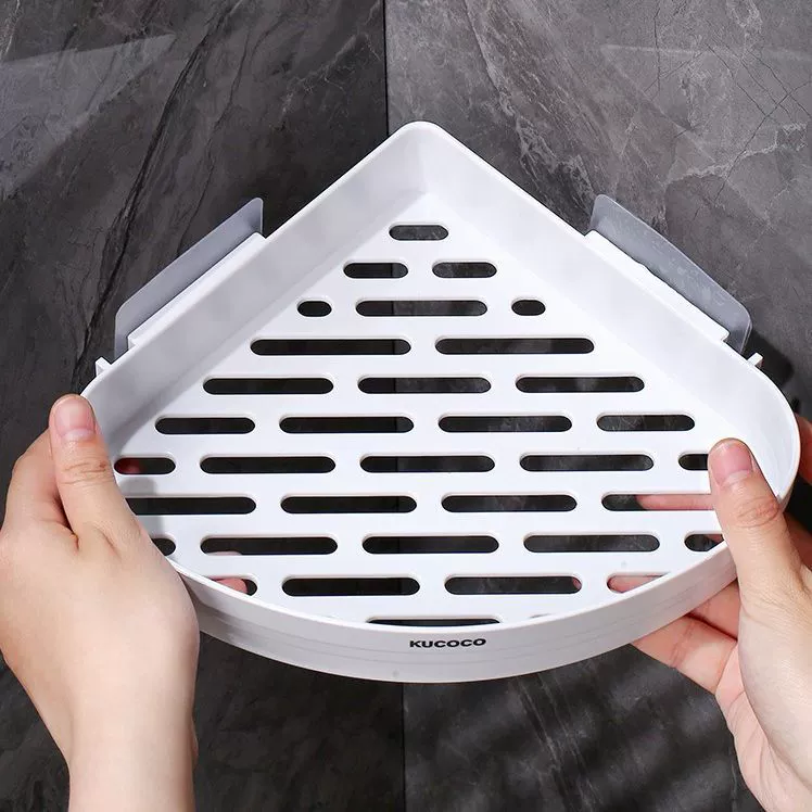 Customized triangular shelf free punching storage rack wall -mounted bathroom toilet corner setting rack bathroom rack