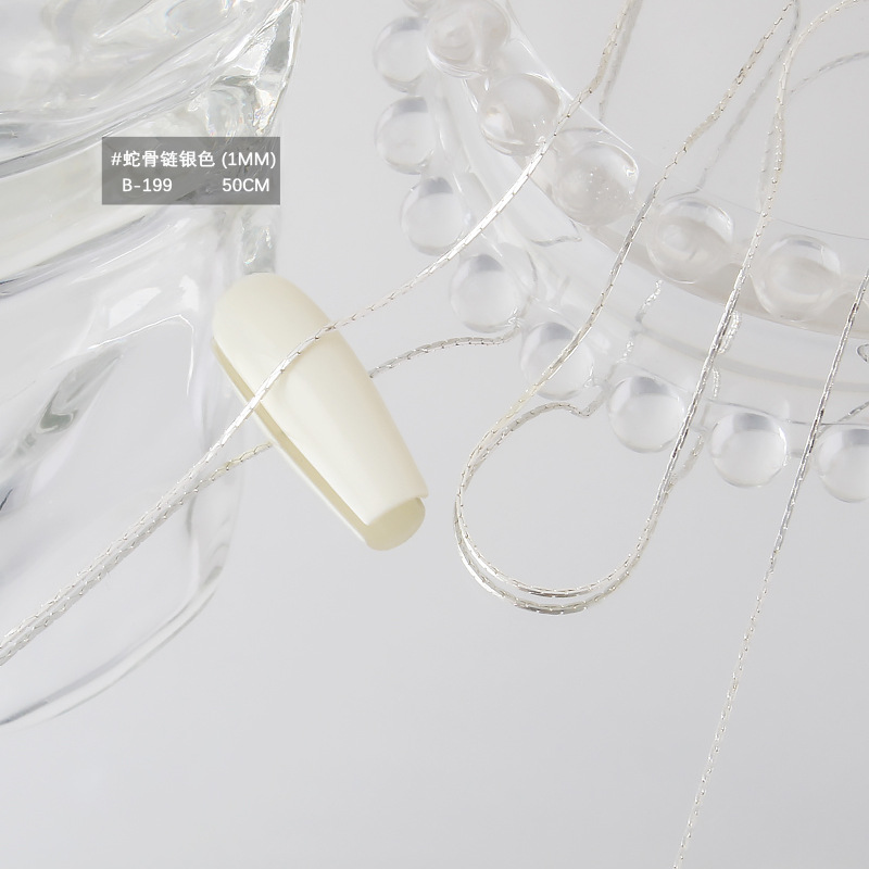 실버 1.0mm 뱀뼈 체인 [약 50cm]