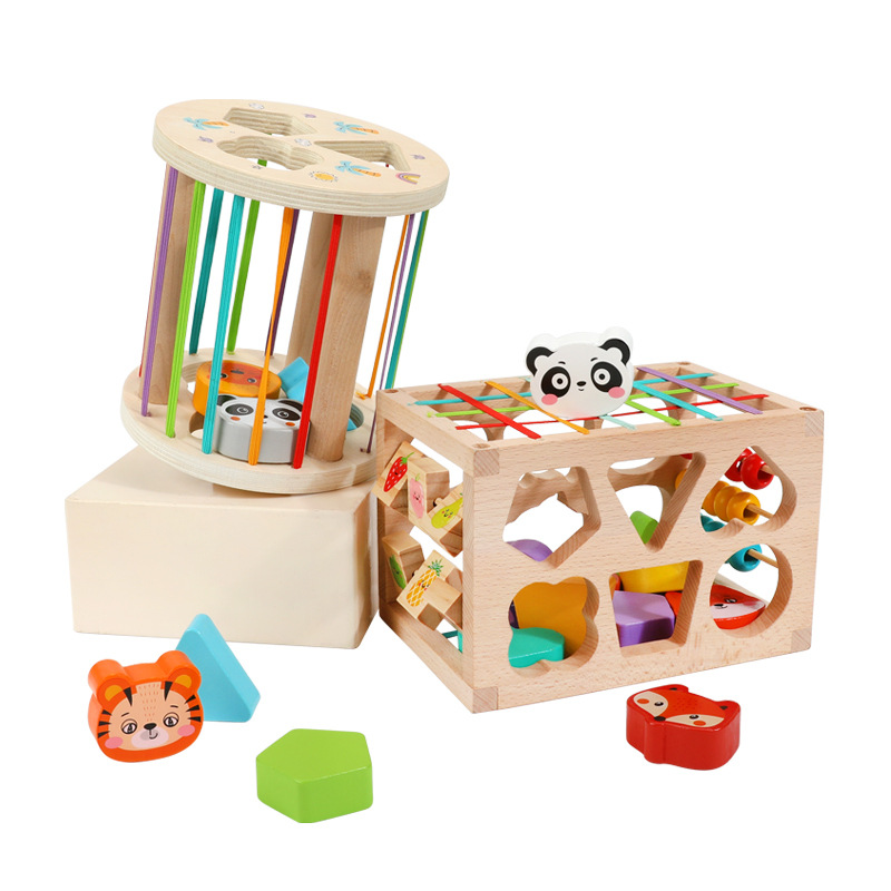 Niños arco iris de madera Cecile puzzle educación temprana iluminación forma emparejamiento de colores cognición juguetes multifuncionales al por mayor