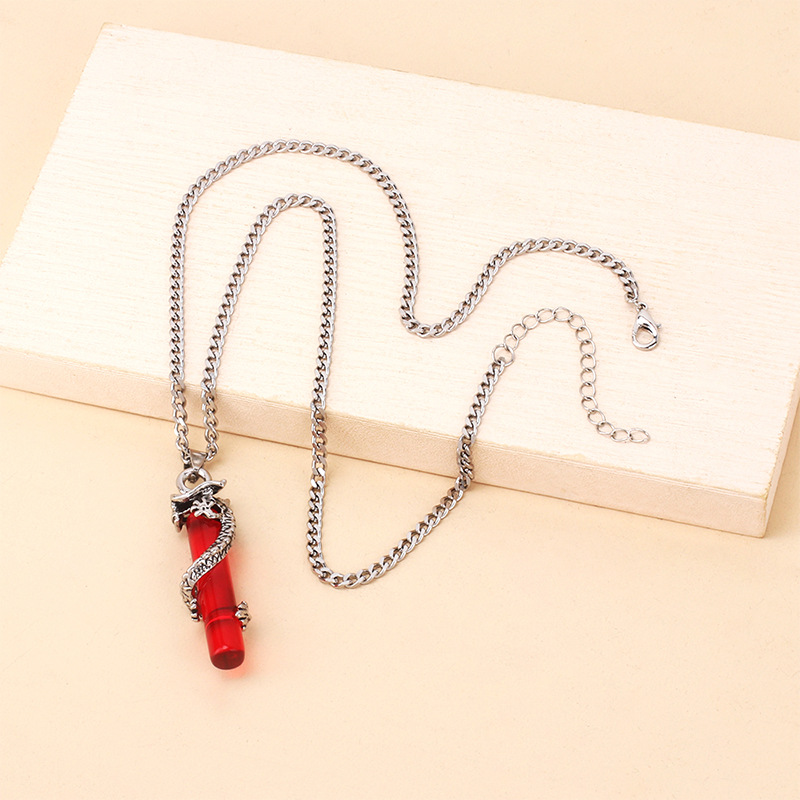 Punk National Crystal Dragon Pendant Necklace Fashion Sweater Chain